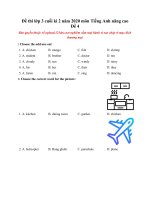 Tải Đề thi lớp 3 cuối kì 2 năm 2020 môn Tiếng Anh nâng cao - Đề 4 - Đề thi Tiếng Anh học kỳ 2 tiếng Anh lớp 3 có đáp án