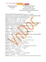 Tải Bộ đề thi thử THPT Quốc gia 2016 - 2017 môn Tiếng Anh trường THPT Chuyên Nguyễn Huệ, Hà Nội - Đề thi thử THPT Quốc gia môn Tiếng Anh có đáp án