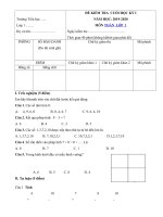 Tải Đề thi học kì 1 môn Toán lớp 1 năm học 2019 - 2020 theo Thông tư 22 - Đề kiểm tra học kì 1 môn Toán lớp 1 có đáp án và ma trận