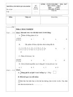 Tải Đề thi học kì 2 môn Toán lớp 4 trường Tiểu học Trần Quang Khải năm học 2016 - 2017 - Đề kiểm tra học kì 2 môn Toán lớp 4 có đáp án