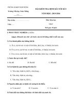 Tải Đề thi học kì 1 môn Khoa học lớp 4 trường Tiểu học Toàn Thắng năm 2015 - 2016 - Đề thi học kì I môn Khoa học lớp 4 có đáp án