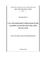 các giải pháp phát triển kinh tế hộ gia đình tại huyện quế sơn, tỉnh quảng nam 