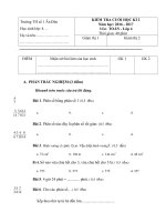 Tải Đề thi học kì 2 môn Toán lớp 4 trường Tiểu học số 1 Ân Đức, Bình Định năm 2016 - 2017 - Đề kiểm tra học kì 2 môn Toán lớp 4 theo Thông tư 22