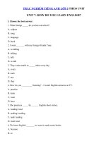 Tải Trắc nghiệm tiếng Anh lớp 5 Unit 7 How do you learn English? - Bài tập tiếng Anh 5 theo từng Unit có đáp án