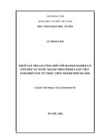 Thuế giá trị gia tăng đối với doanh nghiệp có vốn đầu tư nước ngoài theo pháp luật việt nam hiện nay từ thực tiễn thành phố hà nội 