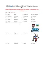 Tải Đề thi lớp 3 cuối kì 2 năm 2020 môn Tiếng Anh nâng cao - Đề 5 - Đề thi Tiếng Anh học kỳ 2 tiếng Anh lớp 3 có đáp án