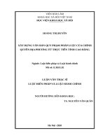 xây dựng văn bản quy phạm pháp luật của chính quyền địa phương từ thực tiễn tỉnh cao bằng 
