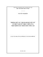 Thống kê các tội danh đã xét xử ở việt nam từ thực tiễn của viện kiểm sát nhân dân tối cao 