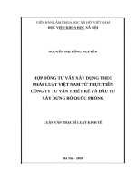 Hợp đồng tư vấn xây dựng theo pháp luật việt nam từ thực tiễn công ty tư vấn thiết kế và đầu tư xây dựng bộ quốc phòng 