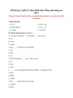 Tải Đề thi lớp 5 cuối kì 2 năm 2020 môn Tiếng Anh nâng cao - Đề 5 - Đề kiểm tra học kỳ 2 lớp 5 môn Anh có đáp án
