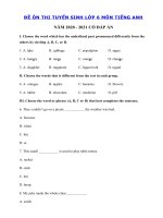 Tải Đề luyện thi vào lớp 6 môn tiếng Anh năm 2020 - 2021 số 2 - Đề thi tiếng Anh vào lớp 6 có đáp án