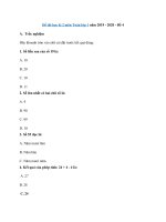 Tải Đề thi học kì 2 môn Toán lớp 1 năm 2019 - 2020 - Đề 4 - Đề thi Toán học kì 2 lớp 1 có đáp án