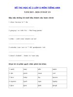 Tải Đề thi học kì 2 lớp 5 môn tiếng Anh năm 2019 - 2020 số 3 - Đề tiếng Anh lớp 5 học kì 2 có đáp án