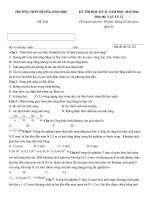 Tải Đề thi học kì 2 môn Vật lý lớp 12 trường THPT Dương Háo Học, Trà Vinh năm học 2015 - 2016 - Đề kiểm tra học kì II môn Vật lý lớp 12 có đáp án