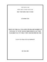 Thuế giá trị gia tăng đối với doanh nghiệp có vốn đầu tư nước ngoài theo pháp luật việt nam hiện nay từ thực tiễn thành phố hà nội 