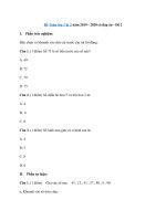 Tải Đề Toán lớp 1 kì 2 năm 2019 - 2020 có đáp án - Đề 2 - Đề thi cuối học kì 2 lớp 1