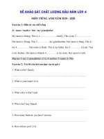 Tải Đề khảo sát chất lượng đầu năm môn tiếng Anh lớp 4 số 3 - Đề thi đầu năm lớp 4 môn tiếng Anh có đáp án