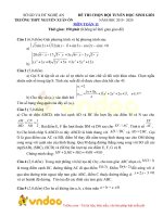 Tải Đề thi học sinh giỏi môn Toán lớp 11 năm học 2019 - 2020 trường THPT Nguyễn Xuân Ôn, Nghệ An - Đề thi HSG môn Toán lớp 11 có đáp án