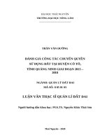 Đánh giá công tác chuyển quyền sử dụng đất tại huyện cô tô, tỉnh quảng ninh giai đoạn 2015 2018 