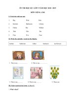 Tải Đề thi học kì 1 lớp 3 môn Tiếng Anh năm học 2018 - 2019 - Ôn thi cuối học kì 1 Tiếng Anh lớp 3 chương trình mới có đáp án