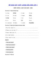 Tải Đề thi khảo sát chất lượng đầu năm lớp 4 môn tiếng Anh số 5 - Đề kiểm tra đầu năm môn tiếng Anh lớp 4 có đáp án