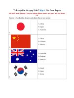 Tải Trắc nghiệm từ vựng Unit 2 lớp 4: I’m from Japan - Từ vựng tiếng Anh lớp 4 Unit 2