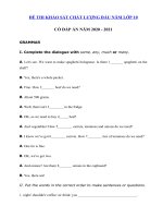 Tải Đề kiểm tra năng lực đầu năm môn tiếng Anh lớp 10 năm 2020 - 2021 - Đề thi khảo sát chất lượng đầu năm lớp 10 môn tiếng Anh có đáp án