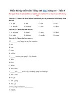 Tải Phiếu bài tập cuối tuần Tiếng Anh lớp 5 nâng cao - Tuần 6 - Bài tập cuối tuần Tiếng Anh lớp 5 - Tuần 6