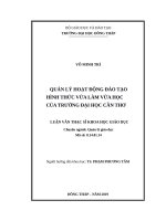 luận văn thạc sĩ quản lý hoạt động đào tạo hình thức vừa làm vừa học của trường đại học cần thơ 