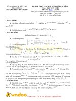 Tải Đề thi học sinh giỏi môn Toán lớp 11 năm học 2019 - 2020 trường THPT Bá Thước, Thanh Hóa - Đề thi HSG môn Toán lớp 11 có đáp án