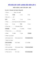 Tải Đề khảo sát chất lượng đầu năm môn tiếng Anh lớp 4 số 4 - Đề kiểm tra đầu năm lớp 4 môn tiếng Anh có đáp án