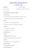 Tải Giáo án tiếng Anh lớp 10 Tuần 8 sách mới - Giáo án điện tử môn tiếng Anh 10 theo tuần