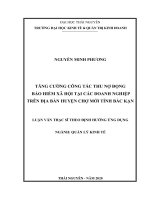 Tăng cường công tác thu nợ đọng bảo hiểm xã hội tại các doanh nghiệp trên địa bàn huyện chợ mới tỉnh bắc kạn 