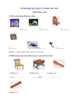 Tải Đề thi học kì 2 lớp 2 môn Tiếng Anh năm học 2018 - 2019 số 3 - Đề thi môn Tiếng Anh lớp 2 học kỳ 2 theo thông tư 22 có đáp án