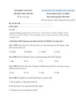 Tải Đề thi thử THPT Quốc gia năm 2021 môn Hóa Sở GD&ĐT An Giang Lần 1 - Đề thi thử tốt nghiệp THPT Quốc gia môn Hóa Có đáp án