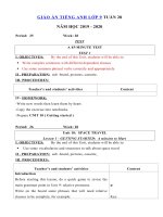 Tải Giáo án tiếng Anh lớp 9 Tuần 28 sách mới - Giáo án điện tử môn tiếng Anh 9 theo tuần