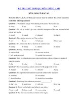 Tải Đề thi thử THPT Quốc Gia môn Tiếng Anh năm 2020 - Đề thi THPT Quốc gia 2020 môn Anh có đáp án