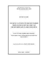 luận văn thạc sĩ xây dựng và sử dụng câu hỏi trắc nghiệm trong đánh giá kết quả học tập chủ đề thống kê của học sinh lớp 10 