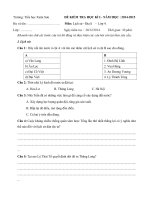 Tải Đề kiểm tra học kì 1 môn Lịch sử - Địa lý lớp 4 năm học 2014 - 2015 trường Tiểu học Xuân Sơn, Khánh Hòa - Đề thi cuối học kì 1 môn Sử - Địa lớp 4 có đáp án