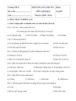 Tải Đề thi giữa học kì 1 môn Lịch sử lớp 6 năm 2018 - 2019 - Đề kiểm tra giữa học kì I môn Lịch sử lớp 6 có đáp án