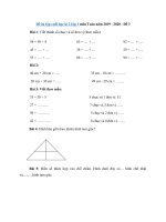 Tải Đề thi Toán học kì 2 lớp 1 năm 2019 - 2020 - Đề 3 - Đề thi cuối học kì 2 lớp 1