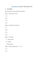 Tải Đề Toán lớp 1 kì 2 năm 2019 - 2020 có đáp án - Đề 1 - Đề thi cuối học kì 2 lớp 1