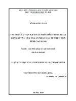 Vai trò của Viện kiểm sát nhân dân trong hoạt động xét xử của Tòa án nhân dân từ thực tiễn tỉnh Cao Bằng