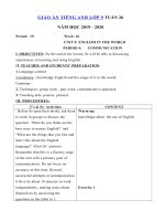 Tải Giáo án tiếng Anh lớp 9 Tuần 26 sách mới - Giáo án điện tử môn tiếng Anh 9 theo tuần