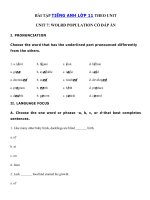 Tải Trắc nghiệm tiếng Anh lớp 11 Unit 7 World Population có đáp án - Tiếng Anh 11 Unit 7 World Population| Bài tập Unit 7 lớp 11 có đáp án