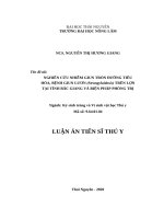 Nghiên cứu nhiễm giun tròn đường tiêu hóa, bệnh giun lươn (strongyloidosis) trên lợn tại tỉnh bắc giang và biện pháp phòng trị 