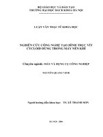 Nghiên cứu công nghệ tạo hình trục vít cycloid dùng trong máy nén khí