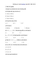 Tải Đề thi học kì 1 môn Toán lớp 1 năm 2019 - 2020 - Đề 11 - Đề kiểm tra học kì 1 môn Toán lớp 1 có đáp án