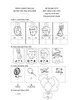 Tải Đề thi học kỳ 2 môn Tiếng Anh lớp 1 trường Tiểu học Song Bình, Tiền Giang năm 2014 theo Giáo trình First Friends 1 - Đề kiểm tra học kỳ 2 môn tiếng Anh lớp 1 có đáp án