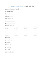 Tải Đề thi học kì 2 môn Toán lớp 1 năm 2019 - 2020 - Đề 3 - Đề thi Toán học kì 2 lớp 1 có đáp án